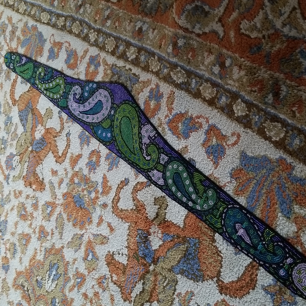 Vintage Hand Beaded Adjustable Belt